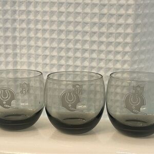 Smoked Gray Baltimore Colts NFL Helmet Etched Stemless Glasses - Set of 3